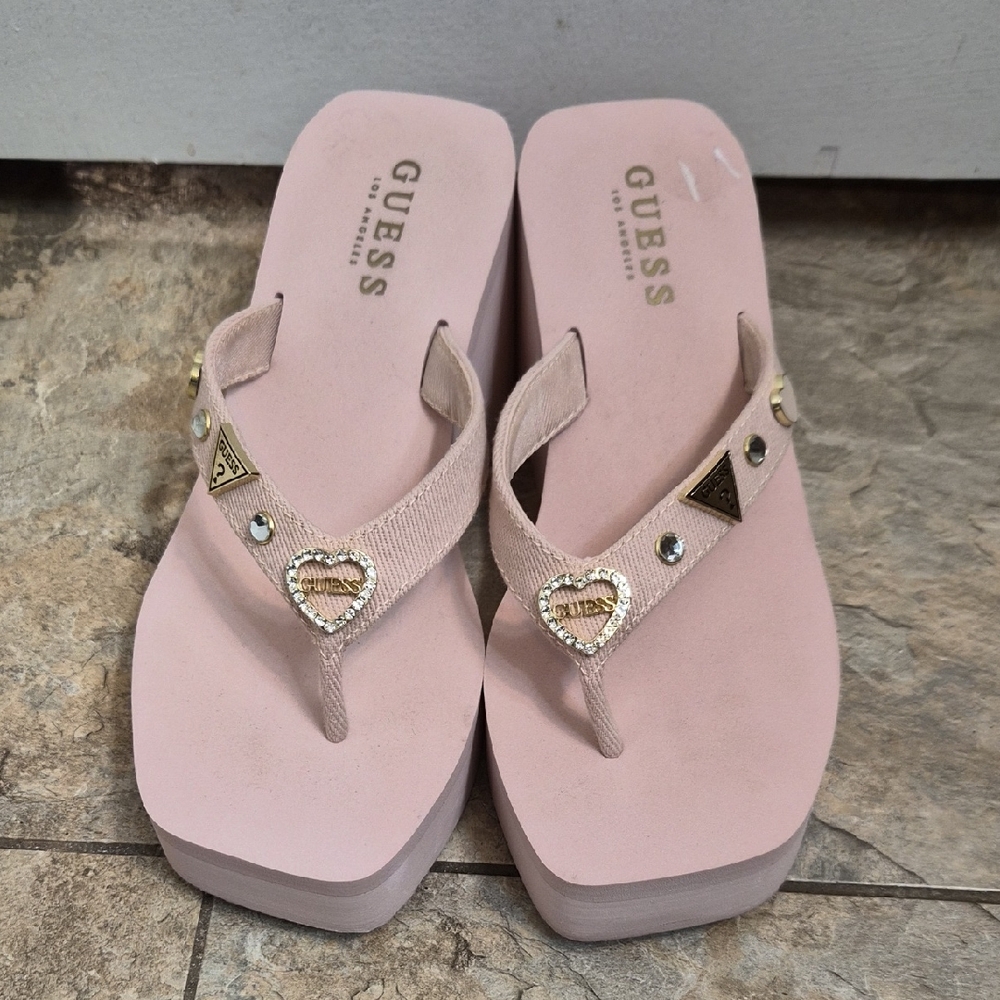 GUESS Women's Blush Pink Embellished Sandals